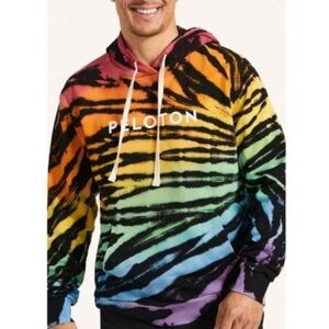 Peloton Rainbow Tie-Dye Zebra Print Hoodie